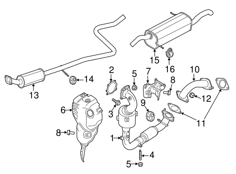 Exhaust System/Exhaust Components for 2017 Ford Fiesta #1