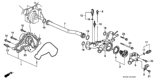 ENGINE/WATER PUMP - SENSOR (V6) for 1995 Honda ACCORD SEDAN #1