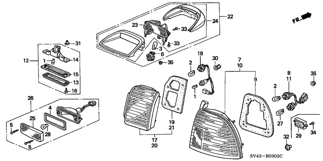 ELECTRICAL / EXHAUST / HEATER / FUEL/TAILLIGHT (2) for 1997 Honda ACCORD SEDAN #1