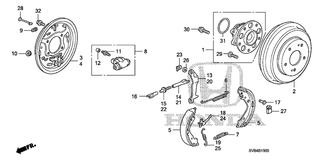 CHASSIS/REAR BRAKE (DRUM) for 2010 Honda CIVIC COUPE #1
