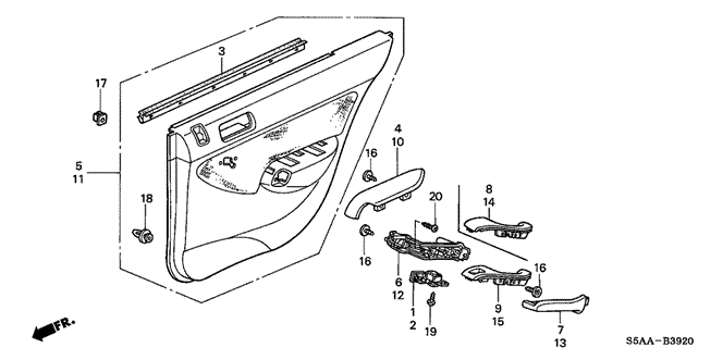 Interior/Bumper/Rear Door Lining for 2004 Honda CIVIC SEDAN #1