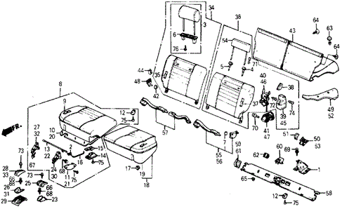 INTERIOR / BUMPER/REAR SEAT - SEAT BELT WAGON for 1984 Honda CIVIC 5-DOOR #1