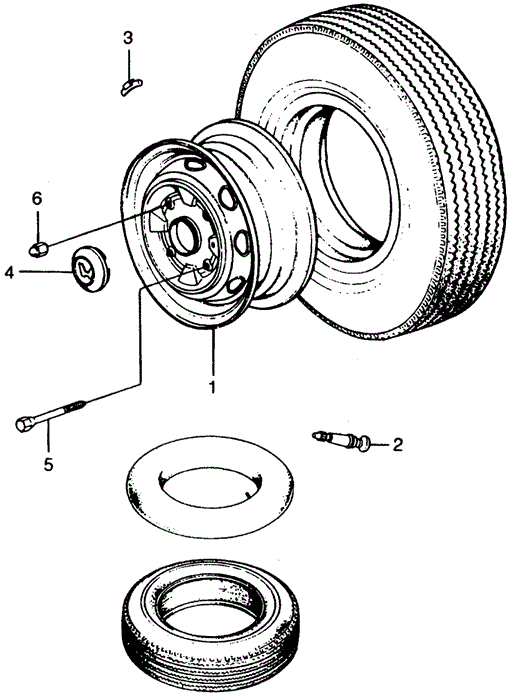 CHASSIS/WHEELS for 1975 Honda CIVIC 1200 HATCHBACK #1