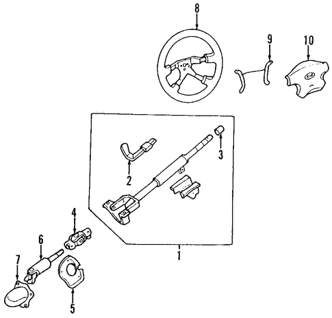 Steering Column for 2000 Kia Spectra #0