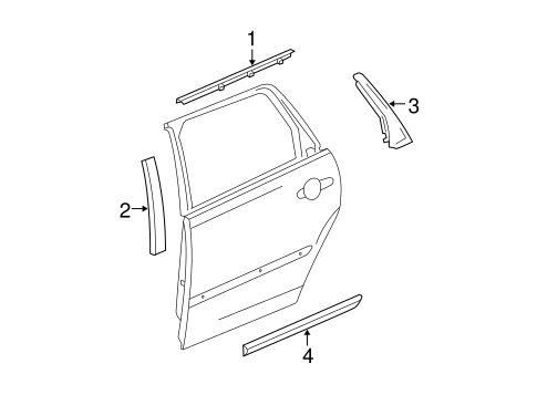 Malibu EXTERIOR TRIM - REAR DOOR