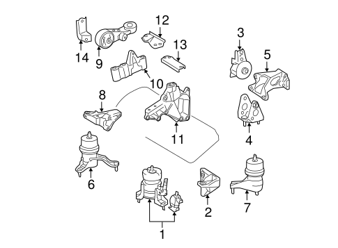 ENGINE/ENGINE & TRANS MOUNTING for 2011 Toyota Sienna #1