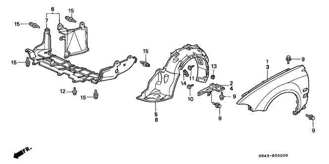 BODY / AIR CONDITIONING/FRONT FENDER for 1993 Honda CIVIC SEDAN #1