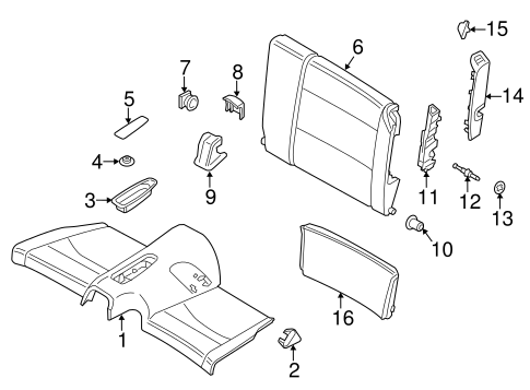 911 REAR SEAT COMPONENTS