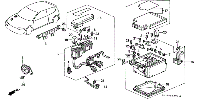 Electrical/Exhaust/Heater/Fuel/Control Unit (Engine Room) for 1992 Honda CIVIC HATCHBACK #1