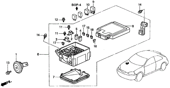ELECTRICAL / EXHAUST / HEATER / FUEL/CONTROL UNIT (ENGINE ROOM) for 2000 Honda CIVIC HATCHBACK #1