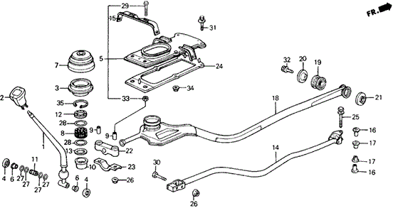 CHASSIS/SHIFT LEVER for 1988 Honda ACCORD COUPE #1