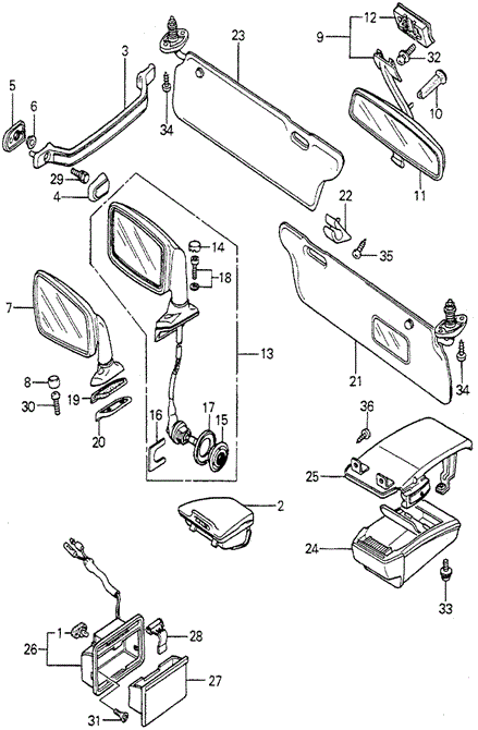 INTERIOR / BUMPER/MIRROR for 1980 Honda ACCORD HATCHBACK #1
