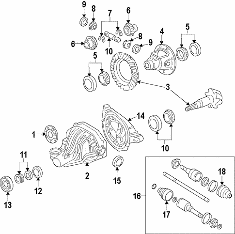 Universals & Rear Axle/Differential for 2007 Ford Explorer #1