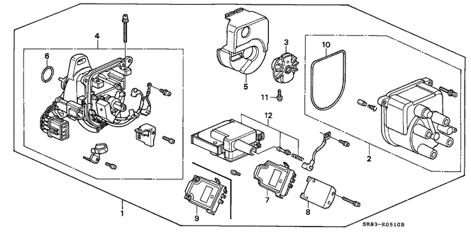 ENGINE/DISTRIBUTOR (TEC) for 1993 Honda CIVIC COUPE #1