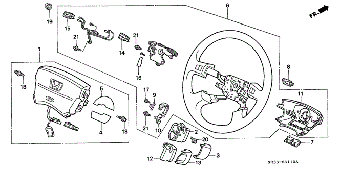 CHASSIS/STEERING WHEEL for 1992 Honda CIVIC HATCHBACK #1