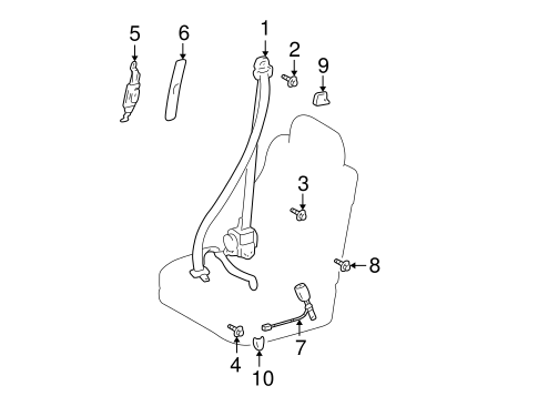 Front Seat Belts for 2005 Toyota Highlander #0