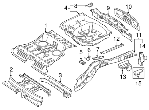 Body/Rear Floor & Rails for 2012 Ford Explorer #1