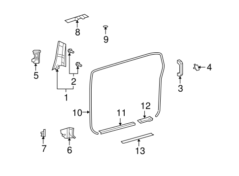 BODY/INTERIOR TRIM - PILLARS for 2011 Toyota FJ Cruiser #1