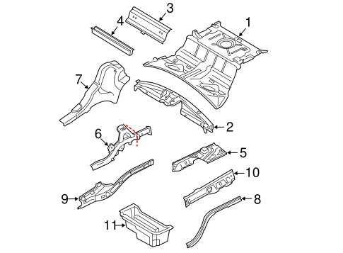 Panamera REAR FLOOR & RAILS
