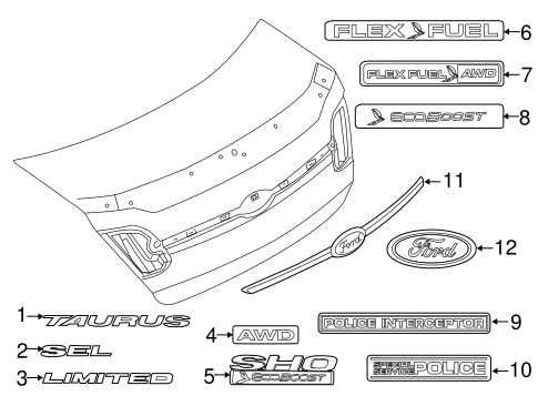 Exterior Trim - Trunk for 2010 Ford Taurus #0
