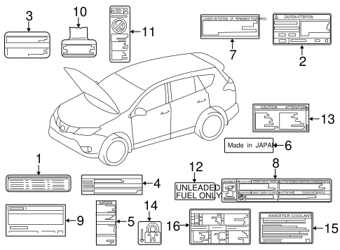 BODY/LABELS for 2014 Toyota RAV4 #1