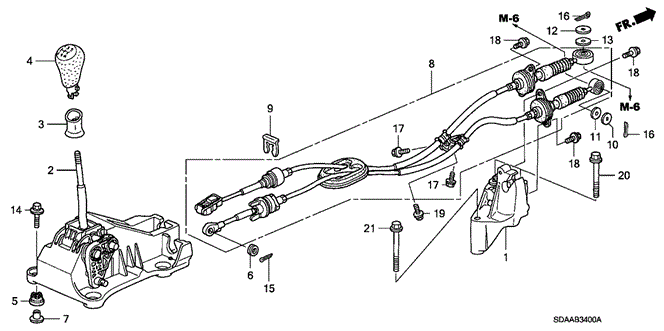 Chassis/Shift Lever (L4) for 2007 Honda ACCORD SEDAN #1