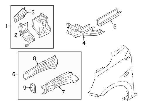 Structural Components & Rails for 2015 Mitsubishi Mirage #0