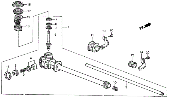 CHASSIS/STEERING GEAR BOX (GL: '86-'87) for 1986 Honda CIVIC SEDAN #1
