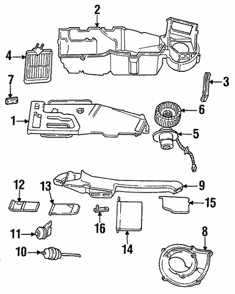 Heater for 1993 Chrysler Town & Country #0