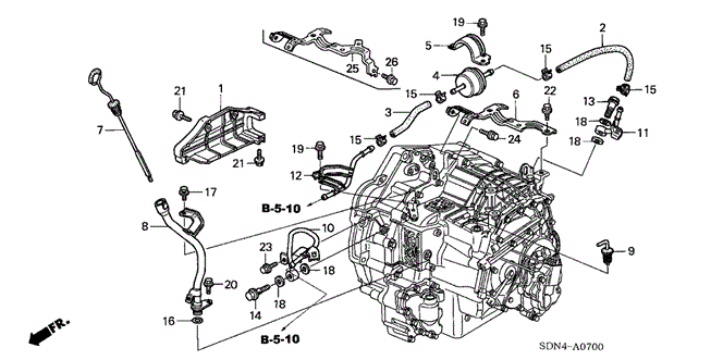 TRANSMISSION - AUTOMATIC/AT ATF PIPE (L4) for 2006 Honda ACCORD COUPE #1
