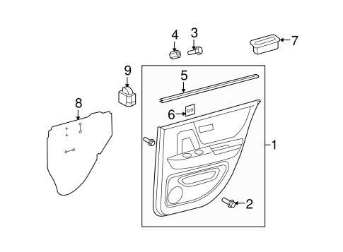 BODY/INTERIOR TRIM - REAR DOOR for 2006 Toyota Highlander #1