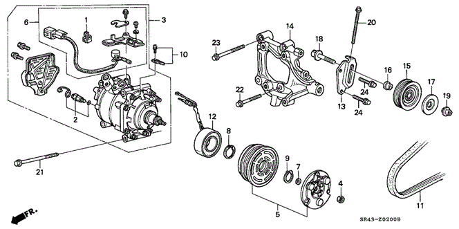 BODY / AIR CONDITIONING/A/C COMPRESSOR (SANDEN) (1) for 1992 Honda CIVIC SEDAN #1