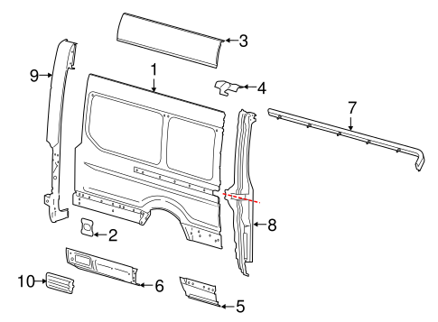 Body/Side Panel & Components for 2017 Ford Transit-350 HD #6
