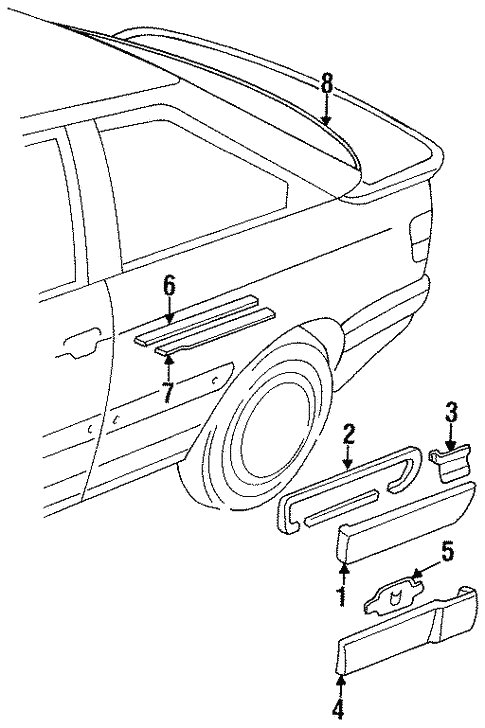 Exterior Trim - Quarter Panel for 1994 Audi Cabriolet #0
