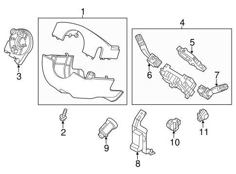 Steering/Shroud, Switches & Levers for 2012 Ford Explorer #1