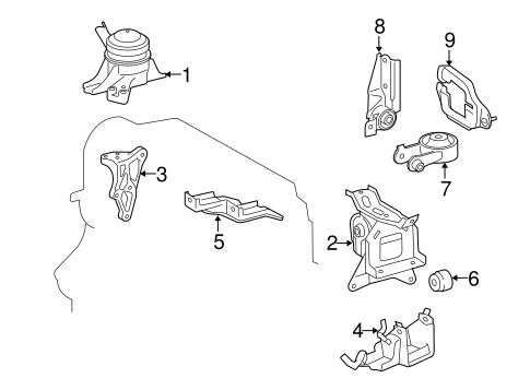 ENGINE/ENGINE & TRANS MOUNTING for 2012 Toyota Yaris #1