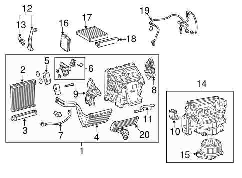 HVAC/EVAPORATOR & HEATER COMPONENTS for 2014 Toyota 4Runner #1