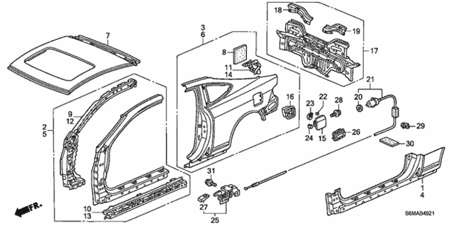 Outer Panel - Rear Panel (Old Style Panel) for 2006 Acura RSX #0