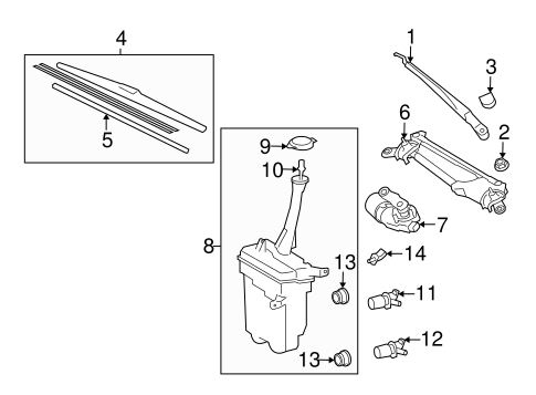 BODY/WIPER & WASHER COMPONENTS for 2012 Toyota Matrix #2