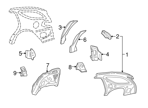 Body/Inner Structure for 2001 Ford Taurus #1