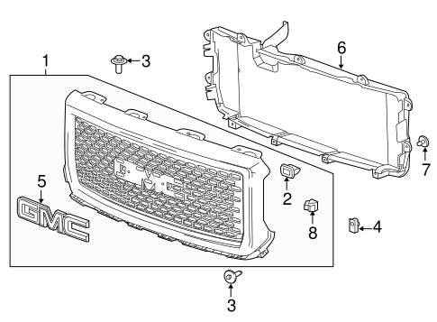 Sierra 1500 GRILLE & COMPONENTS 2