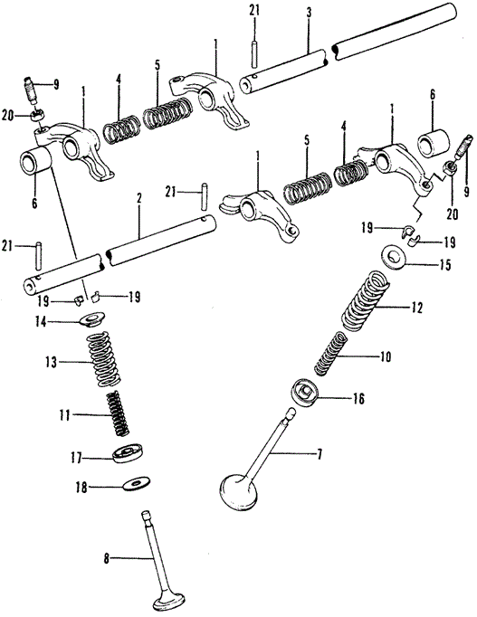ENGINE/VALVE - ROCKER ARM ('75-'76) for 1975 Honda CIVIC 1200 HATCHBACK #1