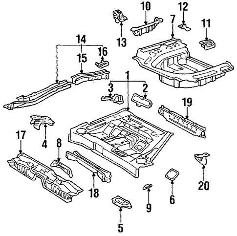 BODY/REAR FLOOR & RAILS for 1996 Toyota Avalon #1