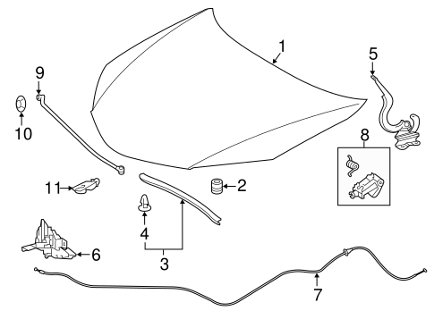 BODY/HOOD & COMPONENTS for 2016 Toyota Corolla #1