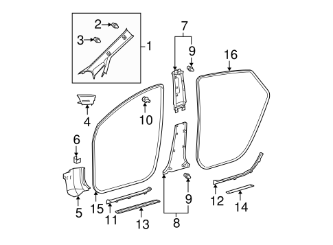 BODY/INTERIOR TRIM - PILLARS for 2008 Toyota Prius #1