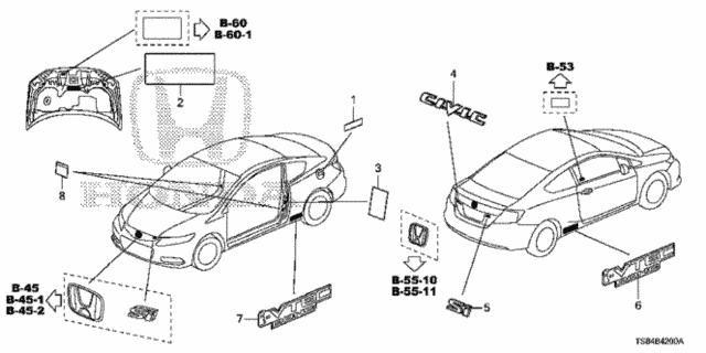 Emblems - Caution Labels for 2012 Honda Civic #0