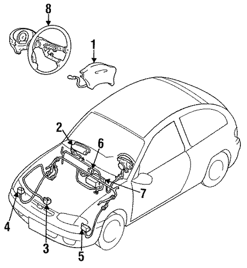Air Bag Components for 1997 Ford Aspire #0