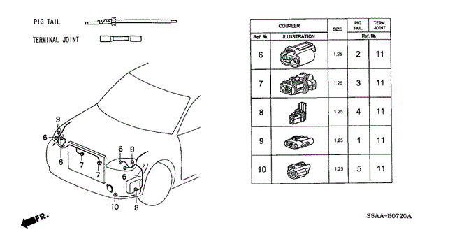 Electrical/Exhaust/Heater/Fuel/Electrical Connectors (FR.) for 2004 Honda CIVIC SEDAN #1
