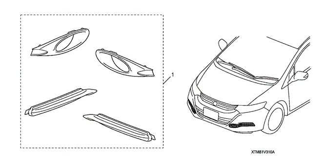 ACCESSORIES/FOGLIGHT ATTACHMENT TRIM KIT for 2011 Honda INSIGHT #1