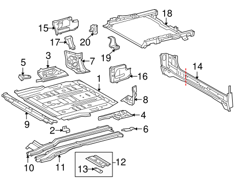 BODY/REAR FLOOR & RAILS for 2010 Toyota 4Runner #1